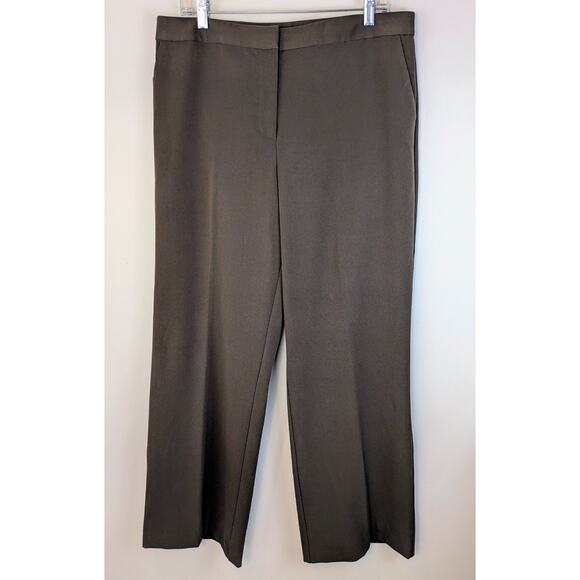 Sigrid Olsen Modernist Dress Pants Size 14 Brown Straight Leg Career Pockets - Picture 2 of 10